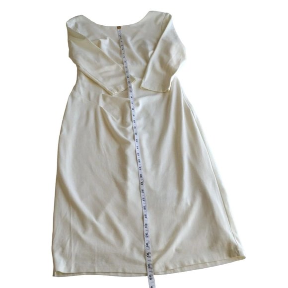 Donna Ricco Dress Womens 4 Midi Side Zip Cream - Picture 6 of 10